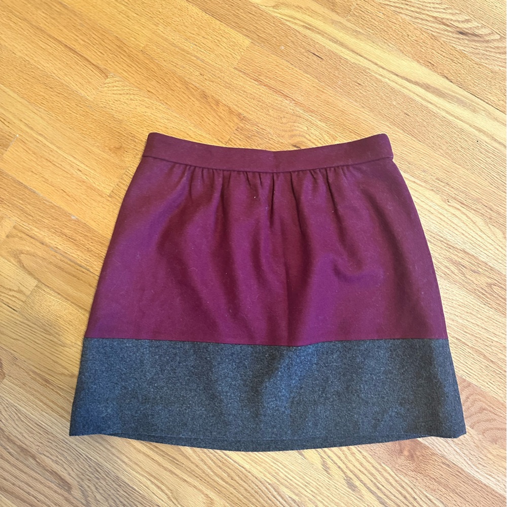 Maroon and Grey Jcrew Wool Skirt Size 8
